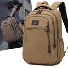 Novo estilo mochila de lona masculina grande capacidade Retro Casual computador mochila versão coreana do ensino médio j