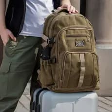 Nova mochila masculina Retro na moda lona mochila 60 litros grande capacidade viagem ao ar livre montanhismo mochila