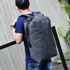 Mochila de lona masculina esportes ao ar livre saco de viagem mochila masculina saco de bagagem simples Super grande cap