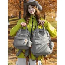 Estilo funcional ao ar livre mochila feminina de grande capacidade leve náilon mochila japonesa série montanha mochila m