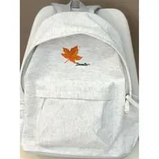 Pequena folha de bordo fresca bordada mochila menina mochila de grande capacidade estudante moda Casual mochila menina