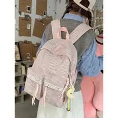 Mochila escolar feminina estudante do ensino médio Mori estilo xadrez mochila feminina estudante de alto valor grande ca