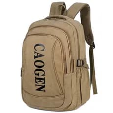 Mochila de lona multicamadas masculina, bolsa de viagem de grande capacidade para estudantes do ensino fundamental, vári