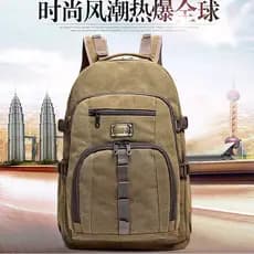 Denim lona grande mochila de viagem masculina resistente ao desgaste forte mochila estudantes universitários Multi-Purpo