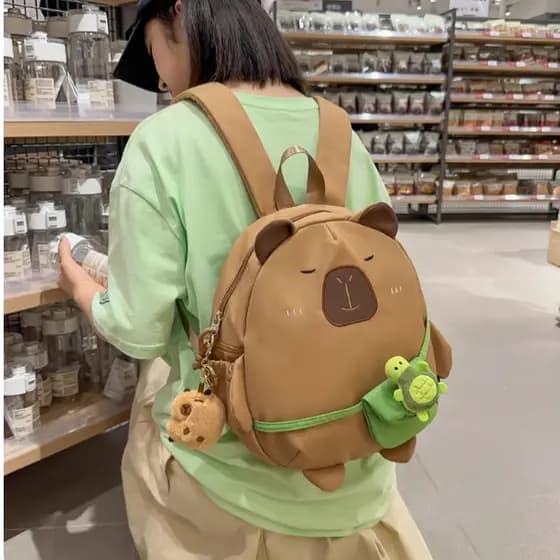 Novo estilo Kapibara capivara mochila estudantes do ensino fundamental mochila de viagem meninas Casual primavera leve p