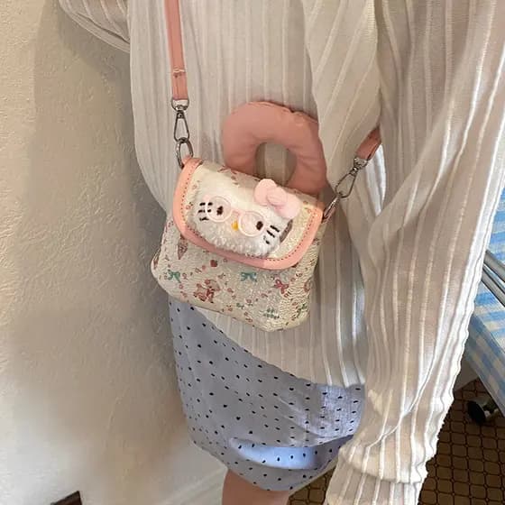 Meninas Outing um ombro mensageiro dos desenhos animados do telefone móvel viagem pequena saco menina princesa bolsa de