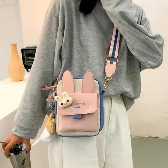 Novo estilo versão coreana crianças pequeno saco influenciador meninas moda Diagonal saco meninos meninas bolsa de lona