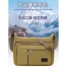 Bolsa de lona de grande capacidade, bolsa de ombro masculina, resistente ao desgaste, Plus Size, canteiro de obras, bols