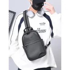 Viagem leve pequena mochila dupla utilização saco de peito masculino cor sólida simples ao ar livre mochila masculina sa