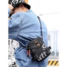 Meninos meninas ins street Wear um ombro mensageiro pequeno saco tendência de rua estudante leve telefone móvel Mini peq