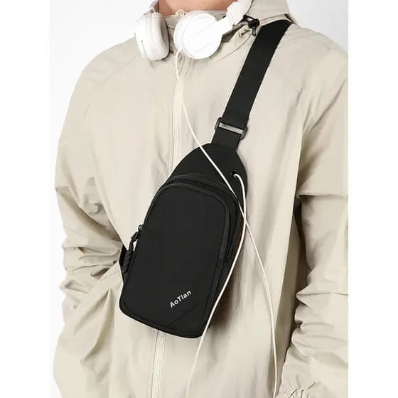Pequeno pequeno saco de peito masculino Mini mensageiro pequena mochila lazer ao ar livre caminhadas andando saco do tel