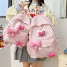 Menina jardim de infância arco mochila menina princesa estudante do ensino fundamental grande capacidade leve saco de es