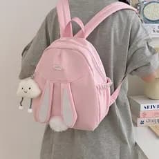 Crianças mochila jardim de infância coelho mochila bonito meninas mochila de viagem estudantes da escola primária leve C