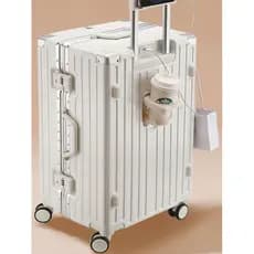 107cm grande capacidade bagagem Super 93cm engrossado forte durável quadro de alumínio trole caso feminino mala de couro
