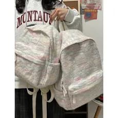 Macio ceroso pequena mochila feminina de pelúcia leve mochila estilo japonês ins estilo menina Casual All-Match mochila