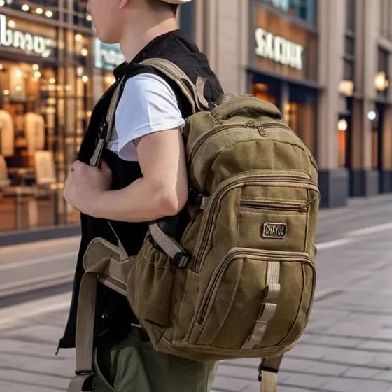 Nova mochila masculina Retro na moda lona mochila masculina grande capacidade ao ar livre lazer mochila de viagem