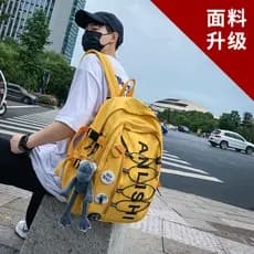 Mochila escolar americana high Street na moda de grande capacidade masculino estudantes do ensino médio estudantes unive