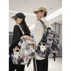 Mochila escolar Graffiti americana high Street na moda meninos meninas estudantes do ensino médio mochila de alto valor