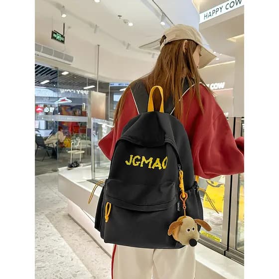 2026 novo estilo mochila de náilon americano Retro nicho ins mochila feminina estudante do ensino médio mochila estudant