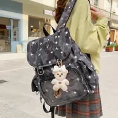 Mochila escolar estrela americana retrô Street Wear camuflagem nicho mochila meninos estudantes do ensino médio mochila
