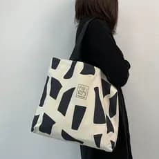 Bolsa de lona feminina de um ombro classe estudantes universitários pacote livro ins estilo coreano com zíper Design lit