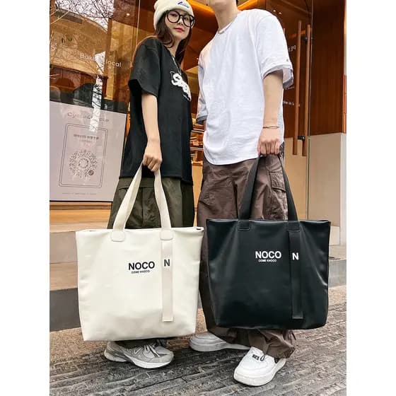 Bolsa de ombro japonesa para uso de rua, bolsa Tote masculina de grande capacidade para meninos e estudantes, bolsa de o