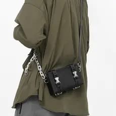 Bolsa de ombro masculina Design sentido Street Wear ins pequeno quadrado saco do telefone móvel High-End mochila saco do