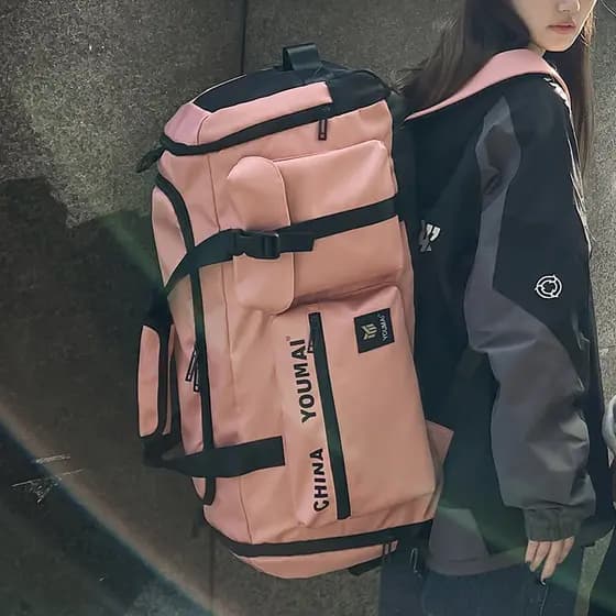 Mochila de viagem de curta distância feminina saco de bagagem de grande capacidade masculino mochila esportiva separação