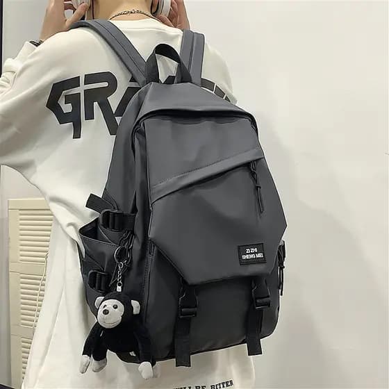Mochila masculina estudante universitário ins moda na moda mochila masculina rua Wear japonês Casual simples saco de com