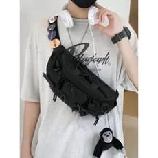 Bolsa de peito masculina estilo Street Wear ferramentas bolsa mensageiro Casual pequena bolsa de ombro meninos bolsa de