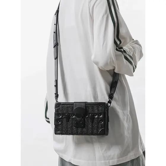 High-End sentimento caixa saco Original Street Wear pequeno quadrado saco masculino moda tendência saco do mensageiro 20
