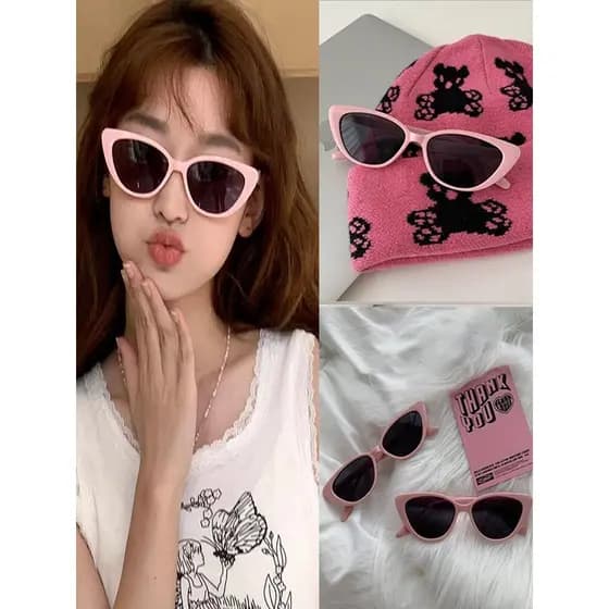 Óculos de sol rosa feminino High-End sentir 2026 novo estilo doce legal quente menina estilo olho de gato óculos de sol