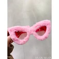 Rosa bonito engraçado óculos de sol de pelúcia amor óculos meninas dia festa foto disco óculos de sol 2026 novo estilo