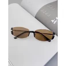 2026 novo moderno Retro High-End sentir marrom quadro estreito pequeno espelho marrom feminino quadrado rosto redondo ma