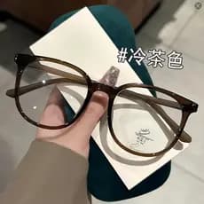 Óculos marrom frio armação feminina rosto liso estilo japonês moda sem moldura de lente sem moldura decoração falsa