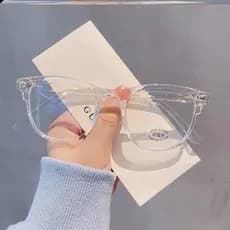 Grande rosto redondo óculos adequados miopia cor transparente Retro único grande quadro rosto liso meninos meninas Anti-