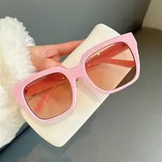 Versão coreana quadrado macio rosa óculos de sol feminino High-End sentir ins influenciador óculos de sol novos