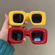Engraçado engraçado inflável bonito quadrado óculos de sol feminino ins influenciador na moda rua tiro óculos masculino