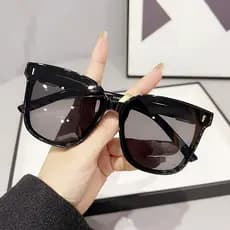 Óculos de sol preto feminino High-End grande rosto óculos de sol masculino Anti-ultravioleta 2026 Retro influenciador me