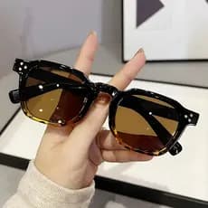 Óculos de sol feminino High-End óculos de sol verão beira-mar rosto redondo foto influenciador óculos 2025 novo estilo p
