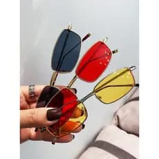 Retro óculos de sol masculino Metal quadrado quadro óculos de sol influenciador único pequeno quadro quadrado óculos est