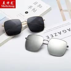 Moda Oversized quadro pára-sol óculos de sol feminino tibetano viagem protetor solar polarizado Anti-ultravioleta óculos