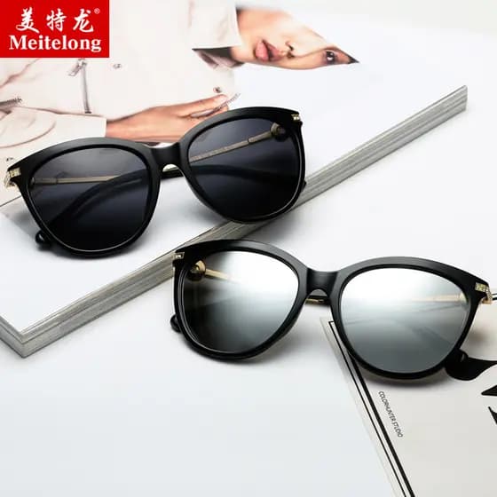 Óculos de sol feminino Anti-ultravioleta óculos de sol feminino olho de gato novo estilo moda senhoras rosto grande mais