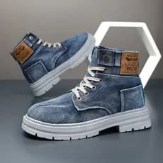 2026 inverno novo estilo sapatos masculinos tênis de alta qualidade Denim Casual All-Match ferramentas Martin sapatos na