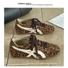 Meninas tênis invisível aumento interno 3cm sola macia sapatos de treinamento alemão leopardo impressão contraste cor re