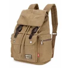 Mochila grande de lona pura unissex, estudante universitário, retrô, cordão, bolsa escolar, bolsa de viagem, 53cm, mochi