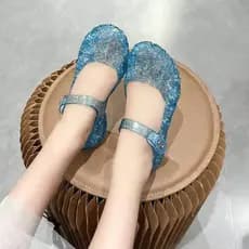 Sapatos de geléia de cristal meninas verão feminino princesa crianças sandálias de plástico meninas verão feminino 2025