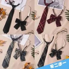 Jk gravata pequena preta feminina estilo Preppy uniforme gravata borboleta xadrez camisa grátis acessórios decoração men
