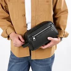 Novo estilo versão coreana na moda bolsa masculina bolsa de embreagem bolsa de pulso de couro macio moda bolsa de embrea