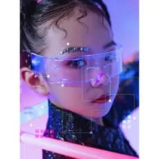 Led Sci-Fi óculos luminosos futuro tecnologia sentido óculos influenciador foto crianças Cyberpunk atmosfera